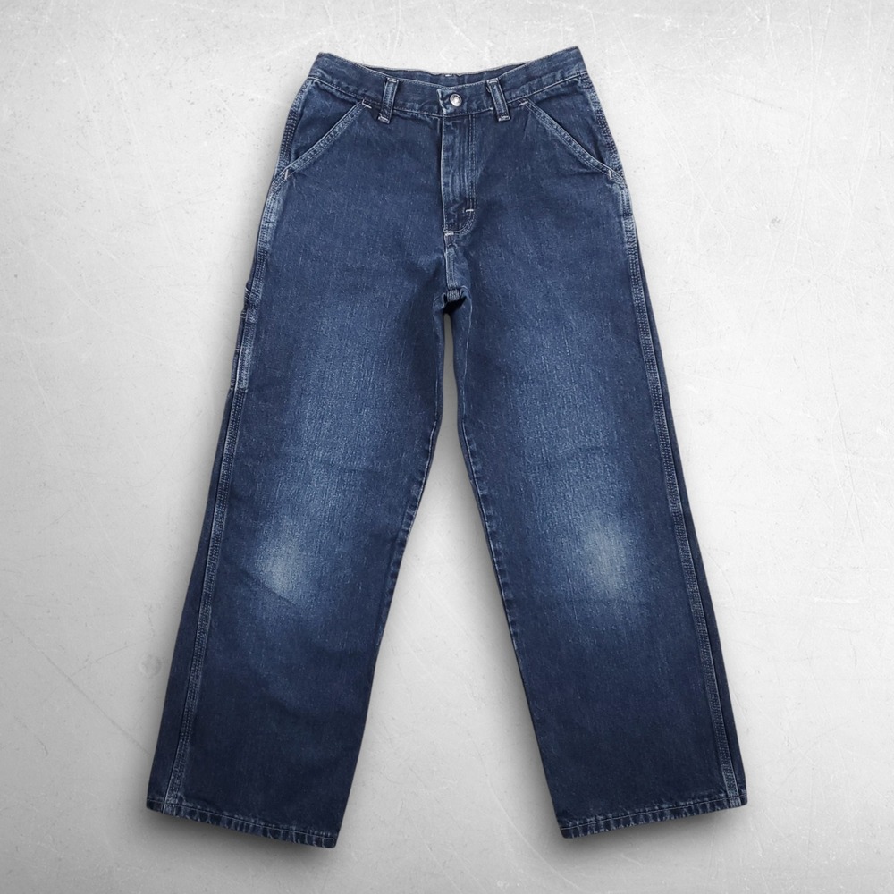 Wrangler Authentic Issue Carpenter Jeans Kids 14R Blue Wide Leg Skater Baggy